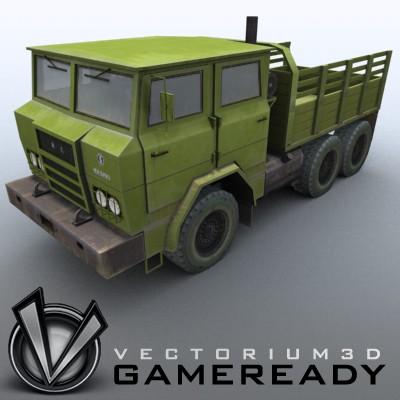 3D Model of Game-ready model of Chinese Shaanxi SX2150 5 tonne truck with four textures (2x1024x1024(hull, backet)+512x256(wheels)+512x512(glass)) - 3D Render 0